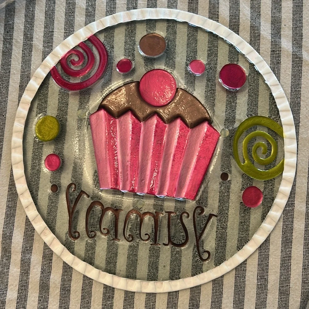 Silvestri Cupcake Plate Fused Art Glass
